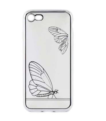 Tellur Cover Silicone for iPhone 7 Butterfly silver