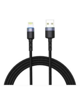 Tellur Data cable USB to Lightning LED, Nylon Braided, 1.2m black