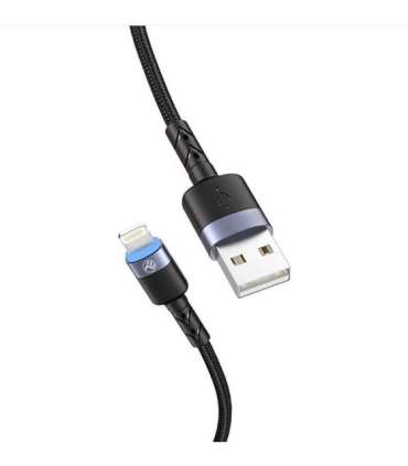 Tellur Data cable USB to Lightning LED, Nylon Braided, 1.2m black