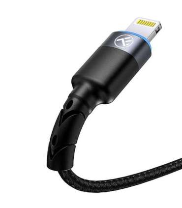 Tellur Data cable USB to Lightning LED, Nylon Braided, 1.2m black