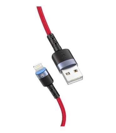 Tellur Data Cable USB to Lightning with LED Light 3A 1.2m Red
