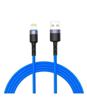 Tellur Data Cable USB to Lightning with LED Light, 3A 1.2m Blue