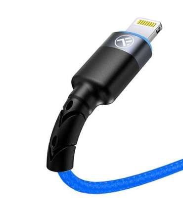 Tellur Data Cable USB to Lightning with LED Light, 3A 1.2m Blue