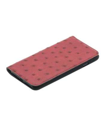 Tellur Book case Ostrich Genuine Leather for iPhone 7 red