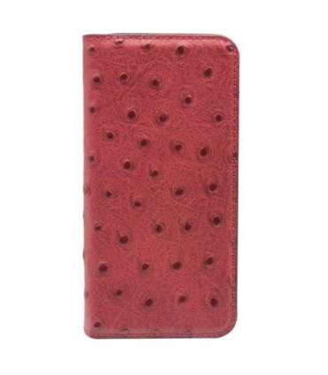 Tellur Book case Ostrich Genuine Leather for iPhone 7 red