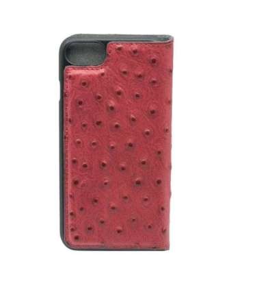 Tellur Book case Ostrich Genuine Leather for iPhone 7 red