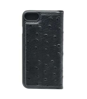 Tellur Book case Ostrich Genuine Leather for iPhone 7 black