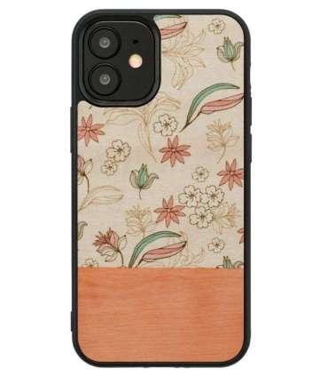 MAN&WOOD case for iPhone 12 mini pink flower black