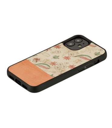 MAN&WOOD case for iPhone 12 mini pink flower black