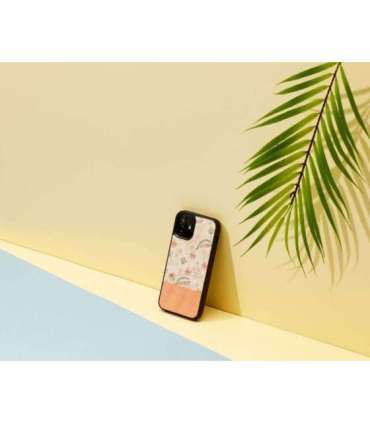 MAN&WOOD case for iPhone 12 mini pink flower black