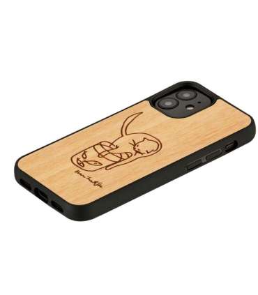 MAN&WOOD case for iPhone 12 mini cat with red fish