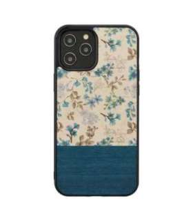 MAN&WOOD case for iPhone 12/12 Pro blue flower black