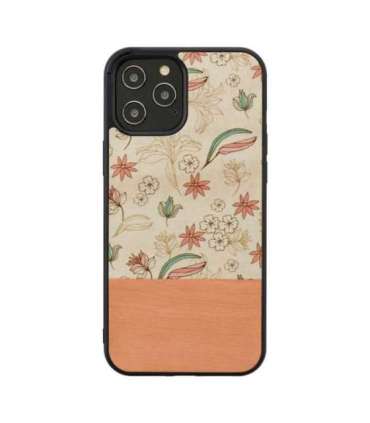 MAN&WOOD case for iPhone 12/12 Pro pink flower black