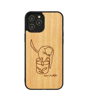 MAN&WOOD case for iPhone 12 Pro Max cat with red fish