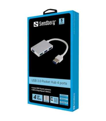 Sandberg 133-88 USB 3.0 Pocket Hub 4 Ports