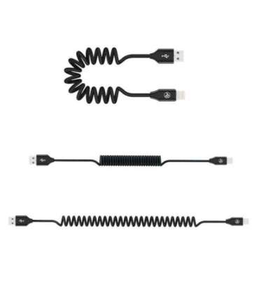 Tellur Data Cable Extendable USB to Lightning 3A 1.8m Black