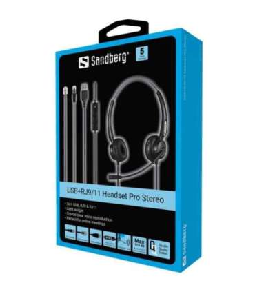 Sandberg 126-30 USB+RJ9/11 Headset Pro Stereo