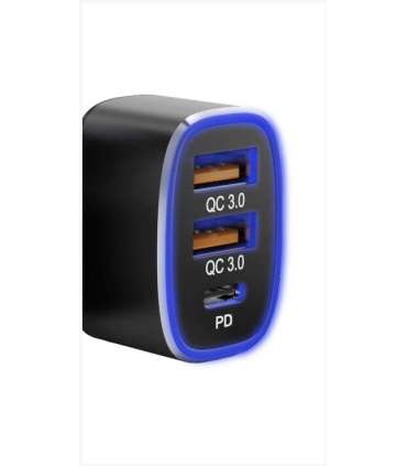 Tellur Car Charger FCC9, 56W, 9A (2XQC 3.0 + PD20W) black