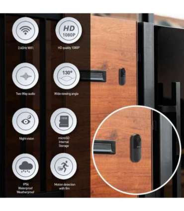 Tellur Smart WiFi Video DoorBell 1080P, PIR, Wired Black