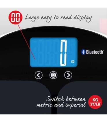 Salter 9192 BK3R Curve Bluetooth Smart Analyser Bathroom Scale black