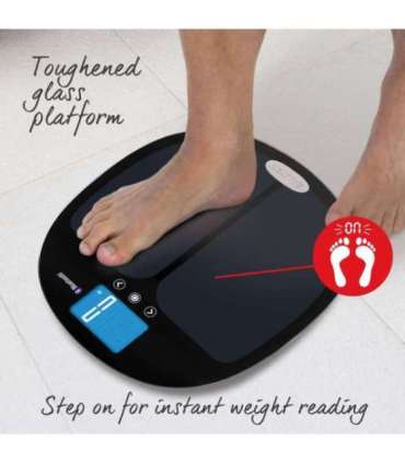 Salter 9192 BK3R Curve Bluetooth Smart Analyser Bathroom Scale black