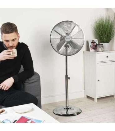 Beldray EH3263VDE chrome pedestal fan