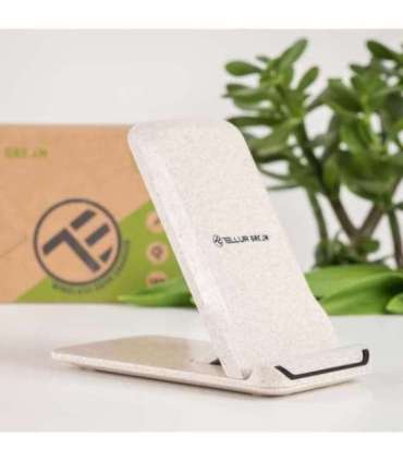 Tellur Green Qi wireless fast desk charger, 15W, Cream
