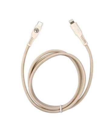 Tellur Green Data Cable Type-C To Lightning 2.4A PD20W 1m nylon Cream