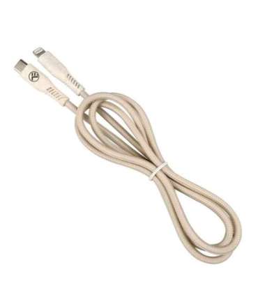 Tellur Green Data Cable Type-C To Lightning 2.4A PD20W 1m nylon Cream