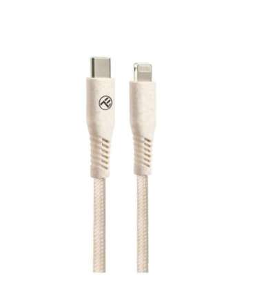 Tellur Green Data Cable Type-C To Lightning 2.4A PD20W 1m nylon Cream