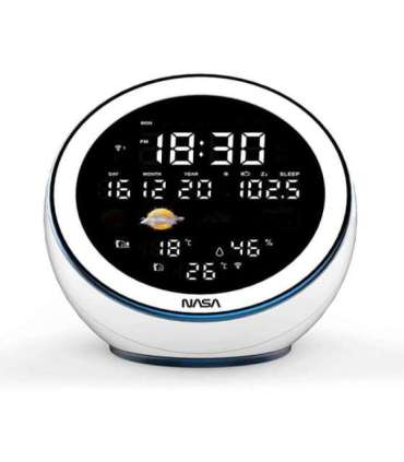 Nasa WSP1500 white Weather Station/Speaker BT Moon