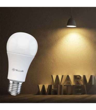 Tellur Smart WiFi Bulb E27, 9W, White/Warm, Dimmer