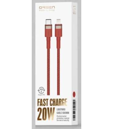 Orsen S51 Type C to Lightning 3A 1m red