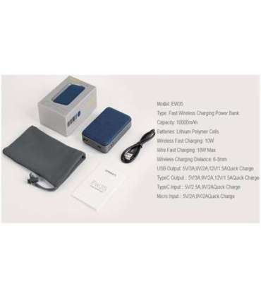Orsen EW35 Wireless Power Bank 10000mAh black