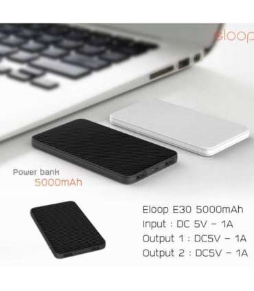 Eloop E30 Mobile Power Bank 5000mAh black