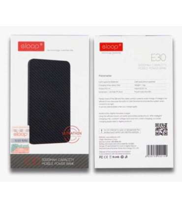 Eloop E30 Mobile Power Bank 5000mAh black