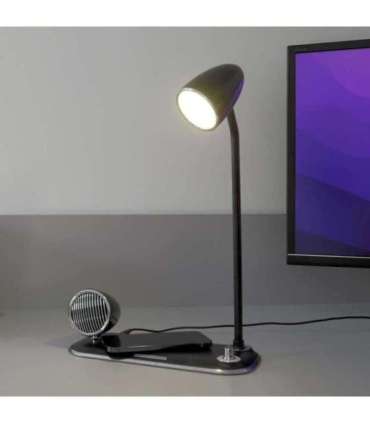 Tellur Nostalgia Wireless Desk Charger, Bluetooth Speaker, Desk Lamp black