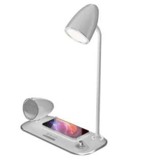 Tellur Nostalgia Wireless Desk Charger, Bluetooth Speaker, Desk Lamp white