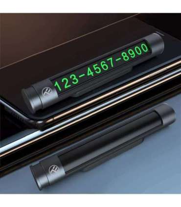 Tellur Temporary Car Parking Card For Two Phone Numbers Metallic Black