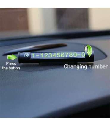 Tellur Temporary Car Parking Card For Two Phone Numbers Metallic Black