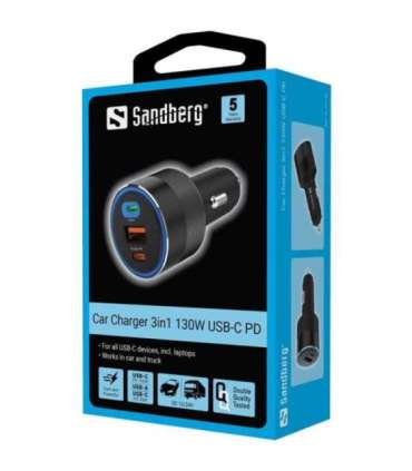 Sandberg 441-49 Car Charger 3in1 130W USB-C PD