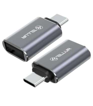 Tellur USB-C to USB-A M/F Adapter 10Gbps, 3A Aluminum Alloy