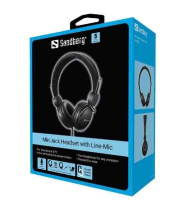 Sandberg 126-34 MiniJack Headset With Line-Mic