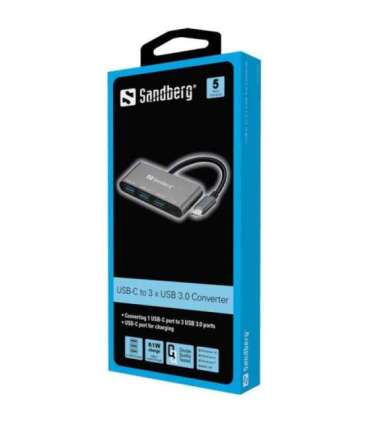 Sandberg 136-03 USB-C to 3xUSB 3.0 Hub + PD