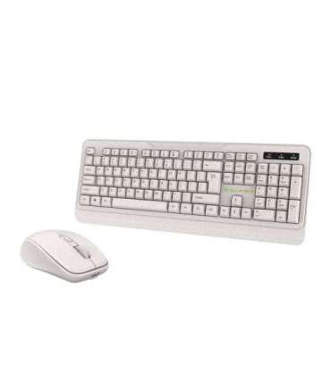 Tellur Green Wireless Keyboard and Mouse Nano Recever Creame