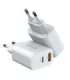 Tellur Dual Port Wall Charger PDHC PD 20W + QC3,0 18W White