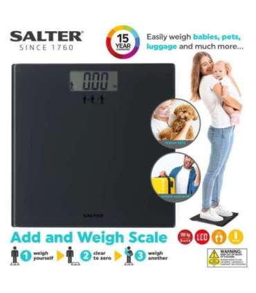 Salter SA00300 GGFEU16 Add and Weigh Scale Black