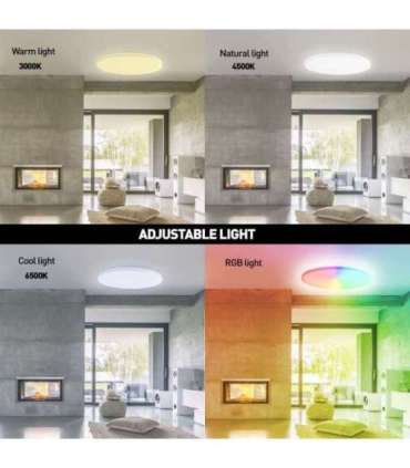 Tellur Smart WiFi Ceiling Light, RGB 24W, Round, White