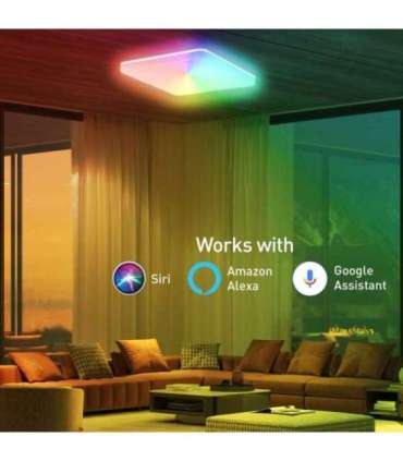Tellur Smart WiFi Ceiling Light, RGB 24W, Square, White