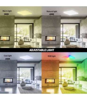 Tellur Smart WiFi Ceiling Light, RGB 24W, Square, White